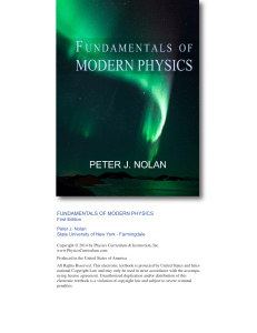 Fundamentals oF modern Physics