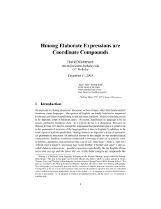 Hmong Elaborate Expressions are Coordinate Compounds