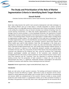 The Study and Prioritization of the Role of Market Segmentation