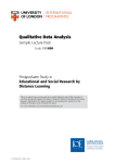 Qualitative Data Analysis - University of London International