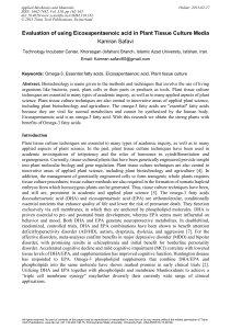 Evaluation of using Eicosapentaenoic acid in Plant Tissue Culture