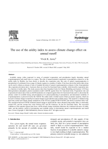 The use of the aridity index to assess climate change effect on