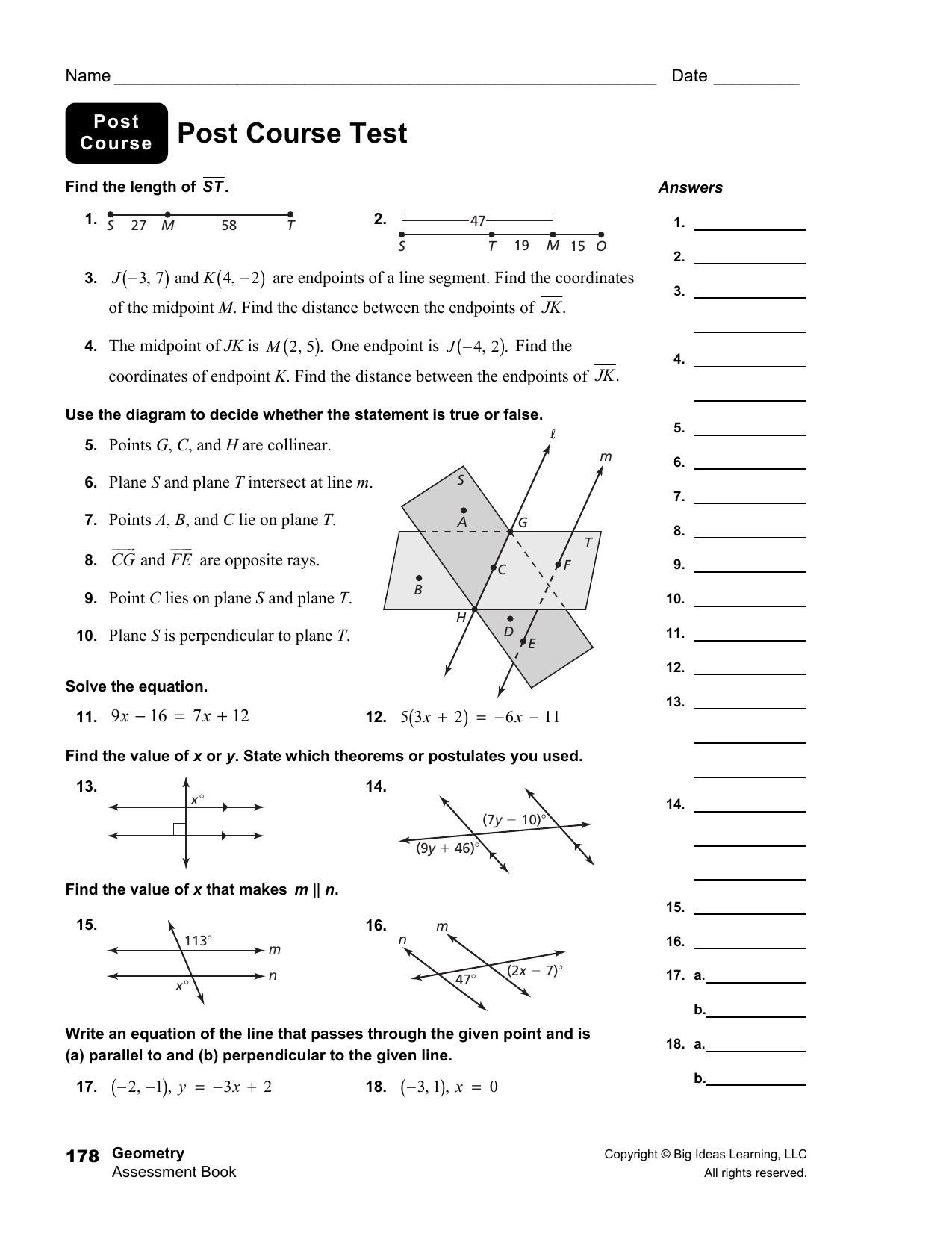 1.6 geometry homework answers big ideas math