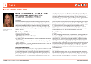 blood trAnsfusions in cAts- froM tyPing, cross MAtcHing, donor