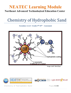 Chemistry of Hydrophobic Sand
