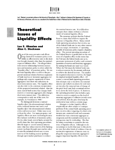 Theoretical Issues of Liquidity Effects