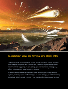 Impacts from space can form building blocks of life