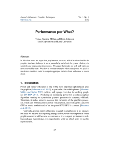 Performance per What? - Journal of Computer Graphics Techniques