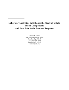 Laboratory Activities to Enhance the Study of Whole Blood