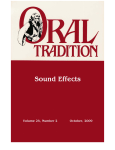 Complete Issue - Oral Tradition Journal