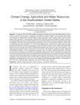 Climate Change, Agriculture and Water Resources in the