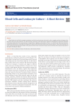 Blood Cells and Leukocyte Culture – A Short Review
