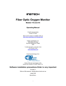 110 / 210 Fiber Optic Oxygen Monitor