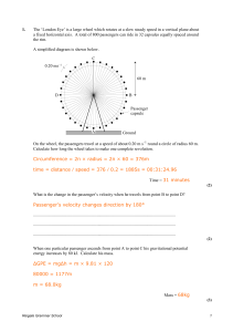 Circumference = 2π × radius = 2π × 60 = 376m time