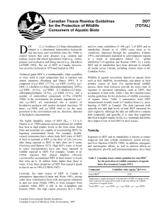 DDT (Total) - Canadian Environmental Quality Guidelines