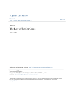 The Law of the Sea Crisis - St. John`s Law Scholarship Repository
