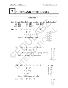 7 cubes and cube roots