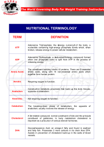 nutritional terminology