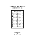 LABORATORY MANUAL CHEMISTRY 121