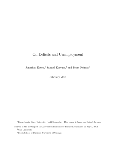 On Deficits and Unemployment - The University of Chicago Booth
