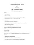 II-TERM QUESTION BANK (2016-17) Std: X Sub: Biology Topic : 1