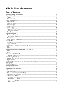 Write like Mozart – lecture notes Table of Contents