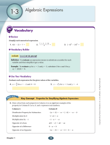 Algebraic Expressions