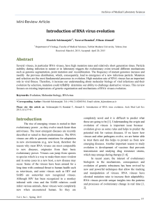 Introduction of RNA virus evolution Abstract Introduction