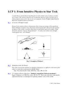 From Intuitive Physics to Star Trek