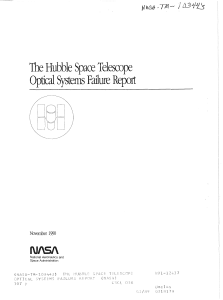 The Hubble Space Telescope Optical Systems Failure Report