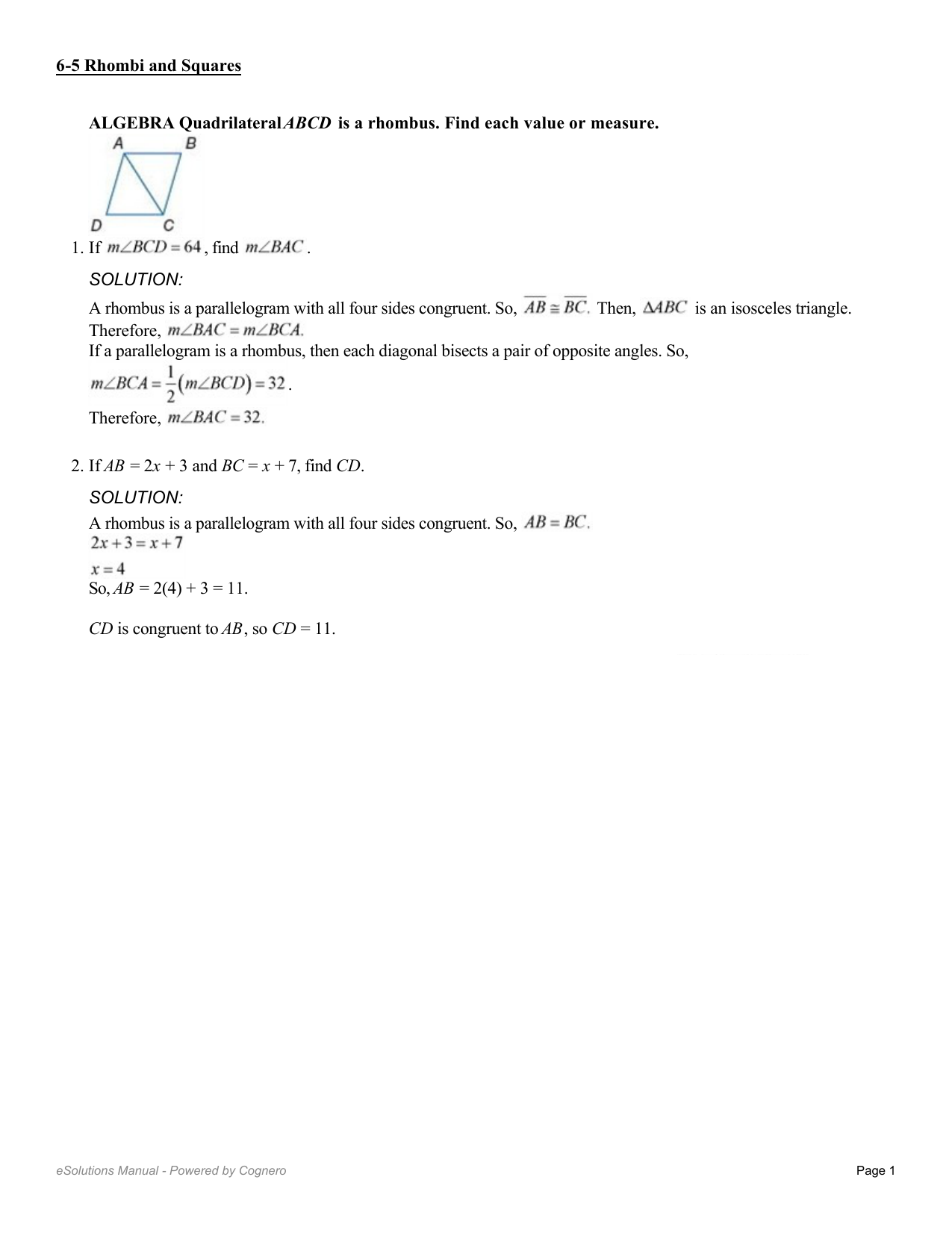 A Rhombus Is A Parallelogram