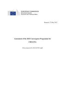 Assessment of the 2015 Convergence Programme for CROATIA