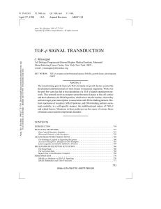 TGF-beta SIGNAL TRANSDUCTION - University of Colorado-MCDB