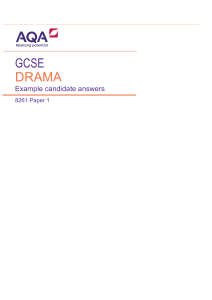 GCSE Drama Sample answers Component 1