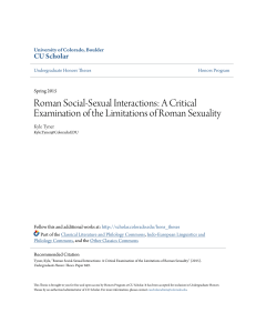 Roman Social-Sexual Interactions - CU Scholar
