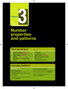 Number properties and patterns