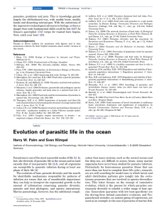 Evolution of parasitic life in the ocean