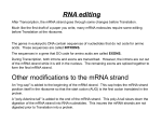 RNA editing Other modifications to the mRNA strand