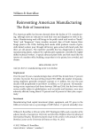 Reinventing American Manufacturing: The Role of Innovation