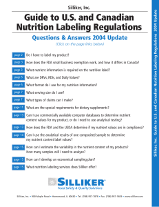 Guide to U.S. and Canadian Nutrition Labeling Regulations