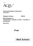 A-level Religious Studies Mark scheme RSS10