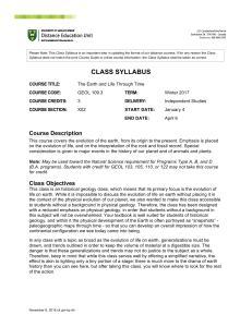 GEOL 109 - Continuing Education