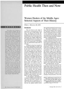 Women Healers of the Middle Ages: Selected Aspects of Their History