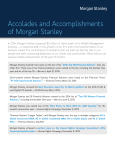 Accolades and Accomplishments of Morgan Stanley