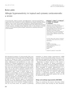 Allergic hypersensitivity to topical and systemic corticosteroids