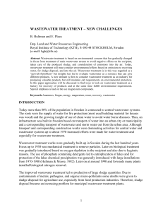 wastewater treatment – new challenges