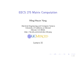 EECS 275 Matrix Computation