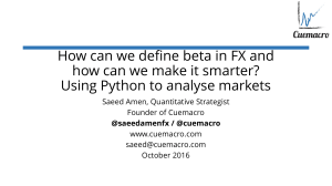 Introduction to FX and Python to analyse markets