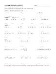 Algebra Review Packet Semester 1