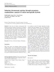 Inducing chromosome pairing through premature condensation